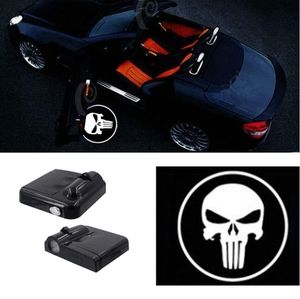 2 wireless Punisher car door ground projector logo Lights